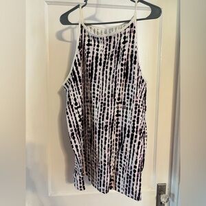 Torrid Black and White Patterned Tank Top